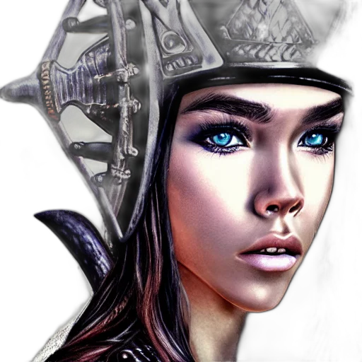 face, hat, fantasy art, photorealistic transparent PNG cut-out