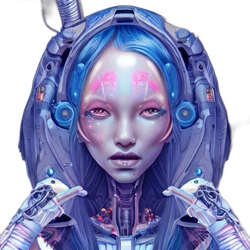 robot, face, mask, cyberpunk transparent PNG cut-out