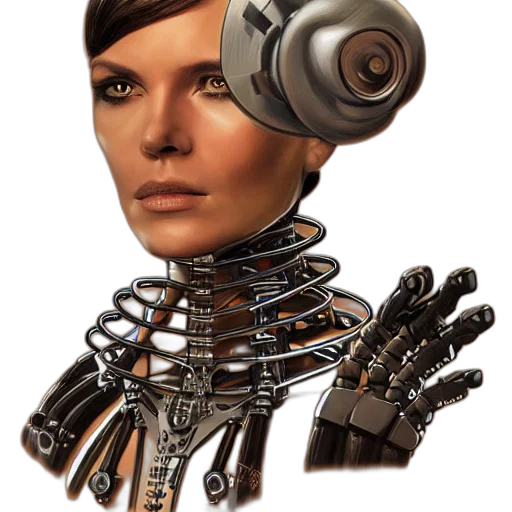 robot, face, staff, weapon transparent PNG cut-out