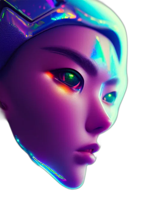 robot, face, mask, crown transparent PNG cut-out