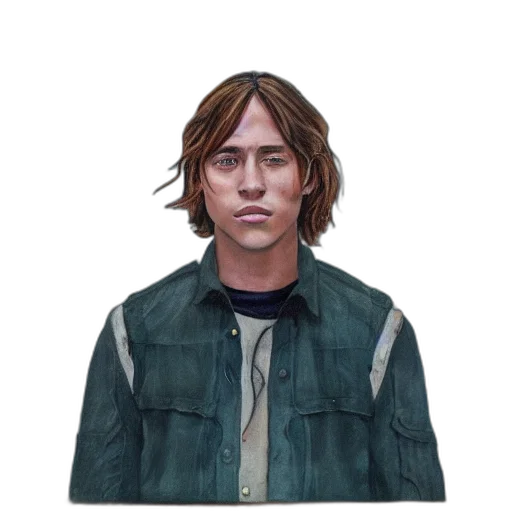 jacket, face, hair, staff transparent PNG cut-out