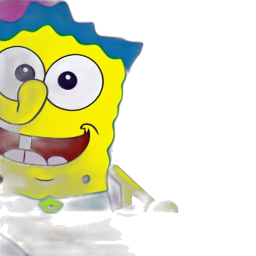 3d render, underwater, sponge, bob transparent PNG cut-out