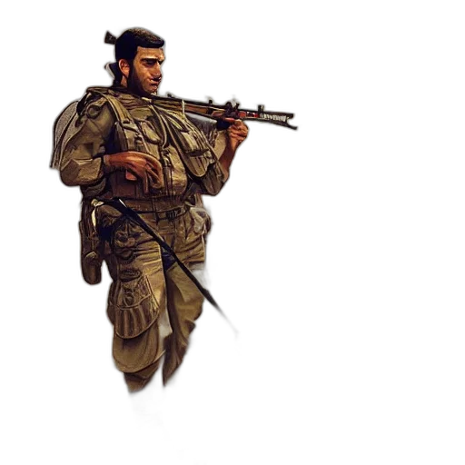 weapon, staff, jacket, animal transparent PNG cut-out