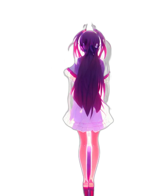 dress, hair, staff, creature transparent PNG cut-out