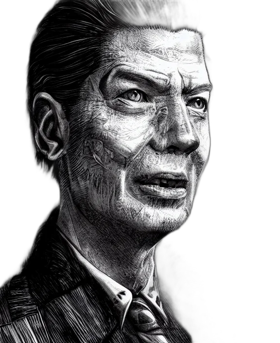 face, mask, pencil sketch, photorealistic transparent PNG cut-out