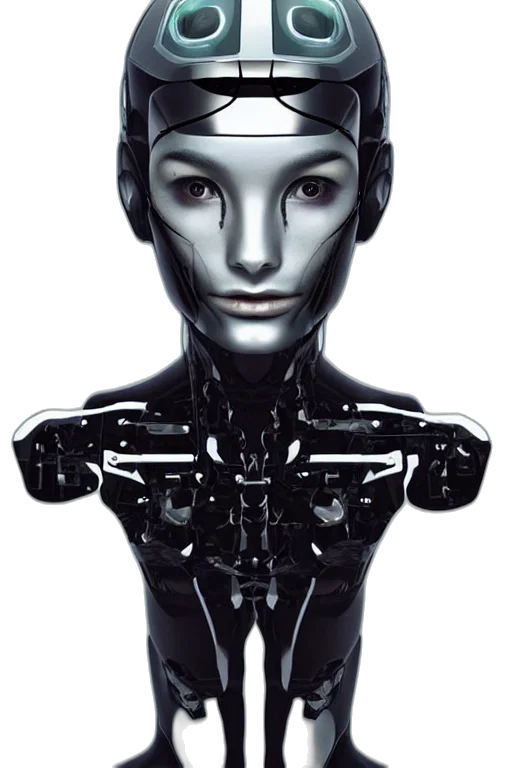 robot, face, mask, cyberpunk transparent PNG cut-out
