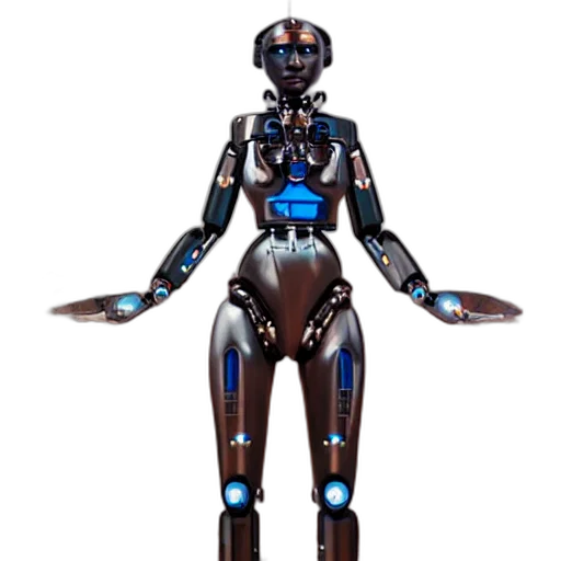 robot, 3d render, concept art, cyberpunk transparent PNG cut-out