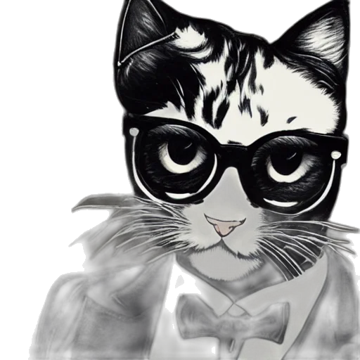 animal, cartoon, photorealistic, pencil sketch transparent PNG cut-out