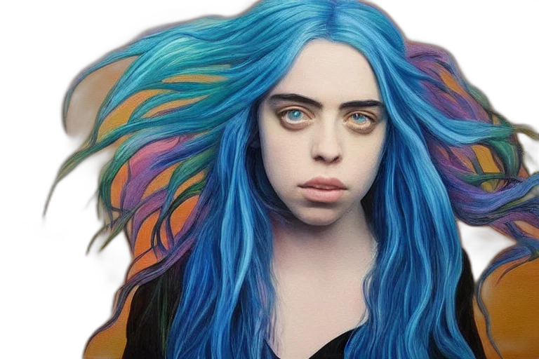 hair, creature, face, photorealistic transparent PNG cut-out