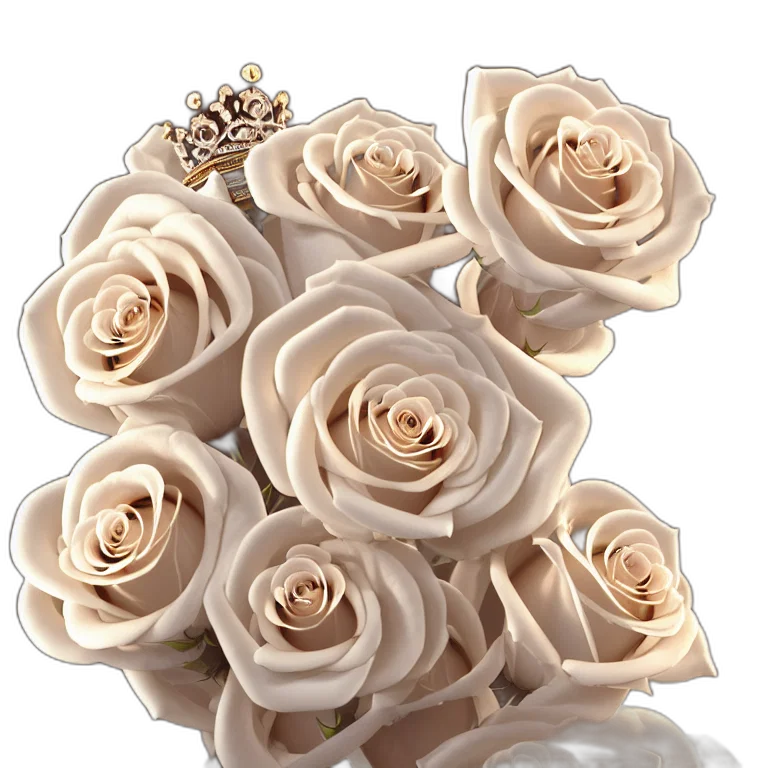 crown, jewelry, flower, 3d render transparent PNG cut-out