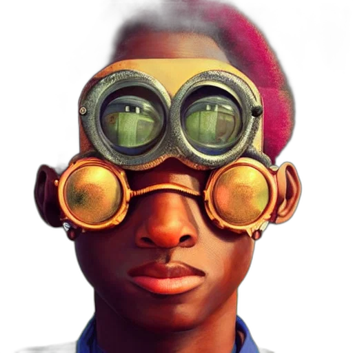 face, mask, hat, staff transparent PNG cut-out