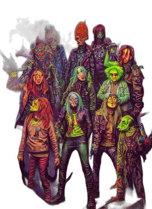 jacket, mask, staff, comic book art transparent PNG cut-out