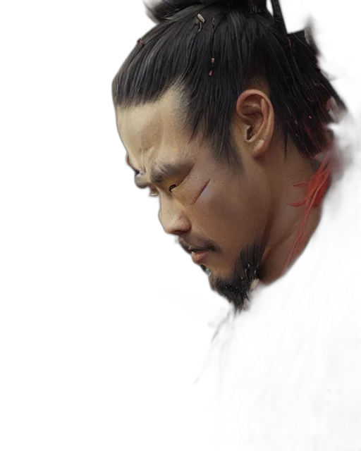 face, staff, photorealistic, oil painting transparent PNG cut-out