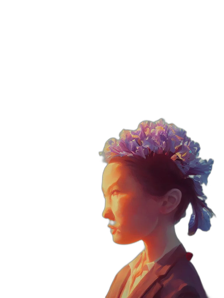 crown, face, flower, dress transparent PNG cut-out