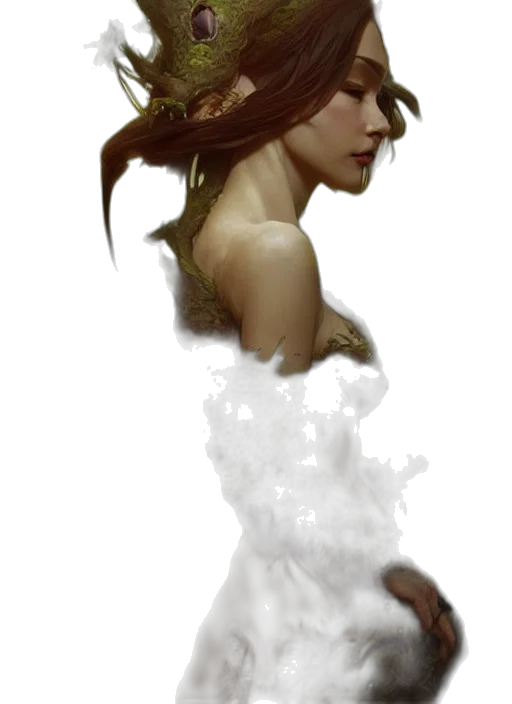 crown, dress, staff, face transparent PNG cut-out