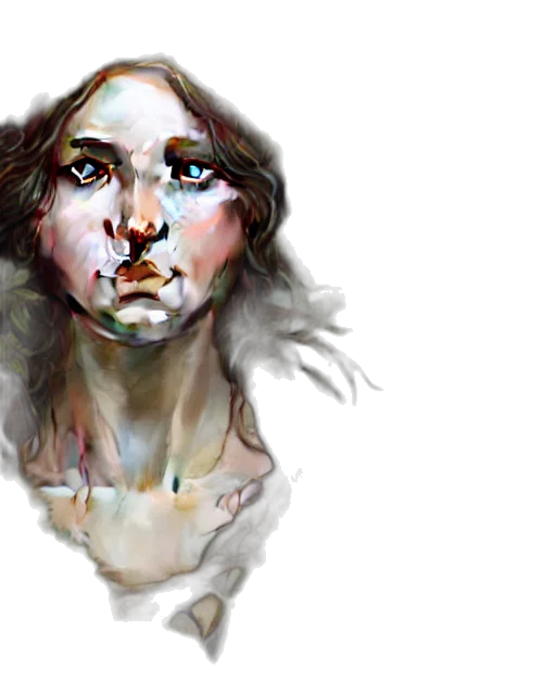 face, photorealistic, concept art, watercolor transparent PNG cut-out