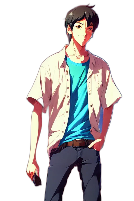 jacket, staff, face, anime transparent PNG cut-out