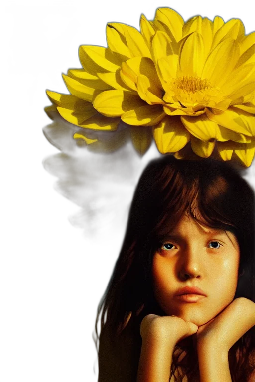 flower, photorealistic, oil painting, 3d render transparent PNG cut-out
