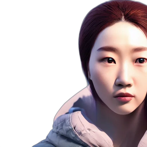 face, photorealistic, 3d render, concept art transparent PNG cut-out
