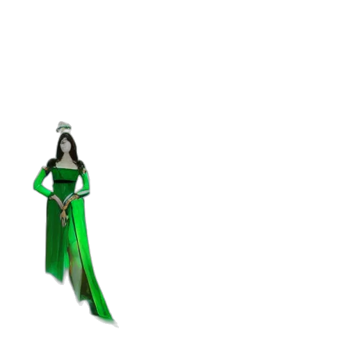 dress, staff, jewelry, 3d render transparent PNG cut-out