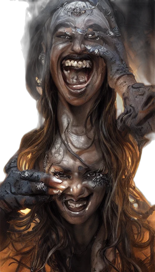 face, mask, creature, concept art transparent PNG cut-out