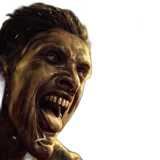 face, creature, concept art, photorealistic transparent PNG cut-out
