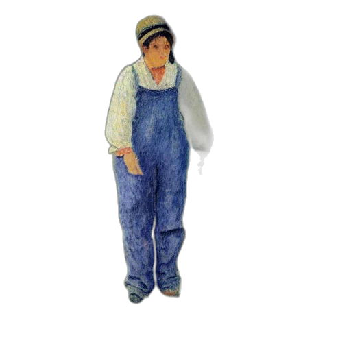 staff, hat, dress, oil painting transparent PNG cut-out