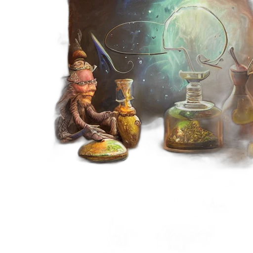 bottle, concept art, fantasy art, oil painting transparent PNG cut-out