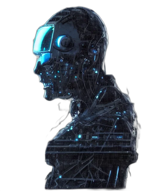 robot, face, mask, cyberpunk transparent PNG cut-out