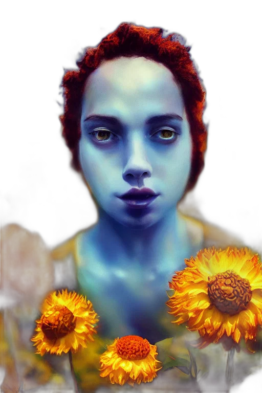 flower, face, creature, robot transparent PNG cut-out