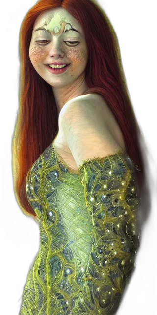 dress, jewelry, face, hair transparent PNG cut-out