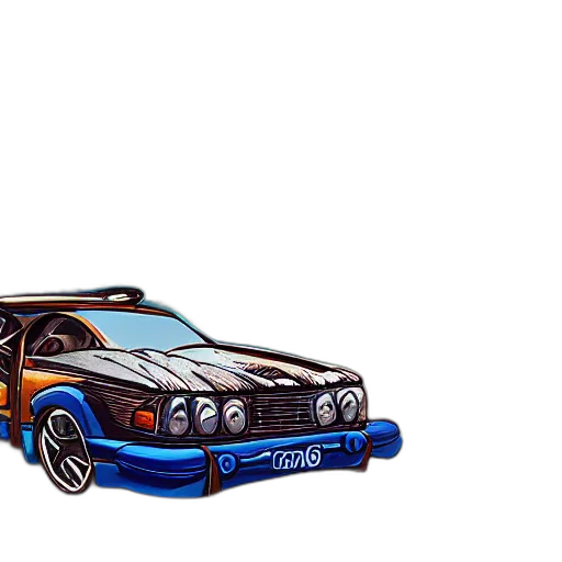 car, concept art, photorealistic, pixel art transparent PNG cut-out
