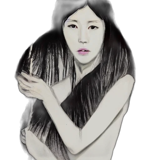 hair, photorealistic, cartoon, watercolor transparent PNG cut-out