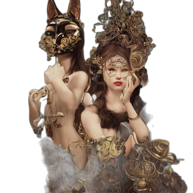 mask, crown, dress, jewelry transparent PNG cut-out