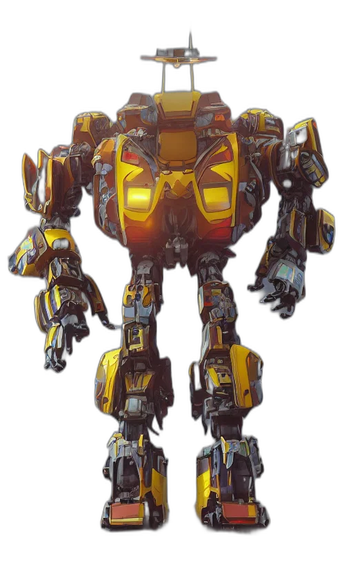 robot, weapon, concept art, 3d render transparent PNG cut-out