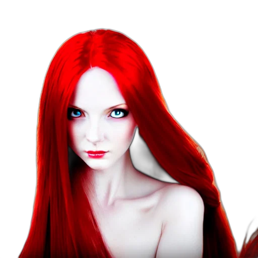 hair, photorealistic, 3d render, fantasy art transparent PNG cut-out
