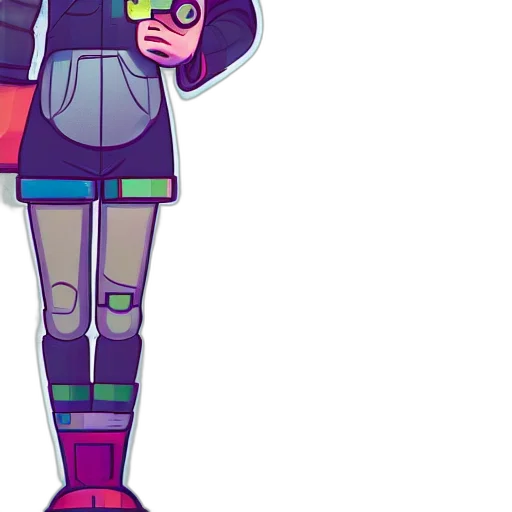 jacket, staff, robot, cartoon transparent PNG cut-out