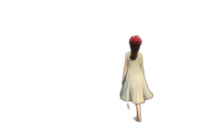 dress, hair, creature, hat transparent PNG cut-out