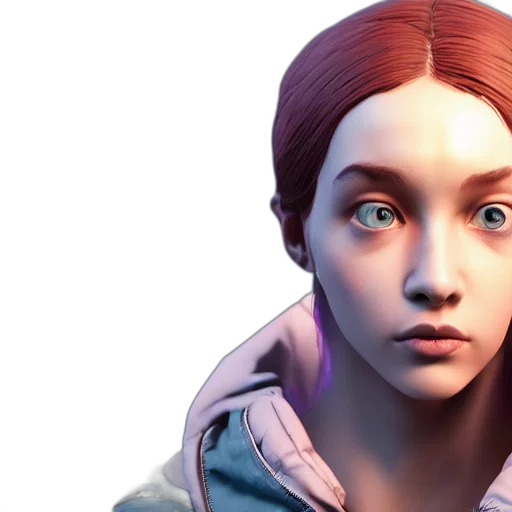 face, jacket, concept art, 3d render transparent PNG cut-out