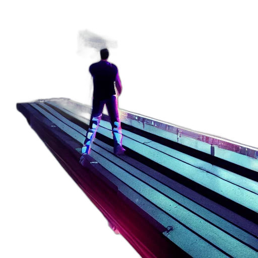 cyberpunk, vaporwave, concept art, 3d render transparent PNG cut-out