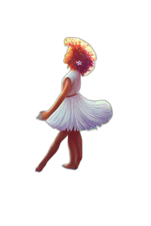 dress, hair, flower, creature transparent PNG cut-out