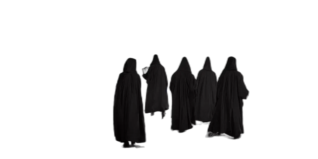 dress, staff, jacket, mask transparent PNG cut-out