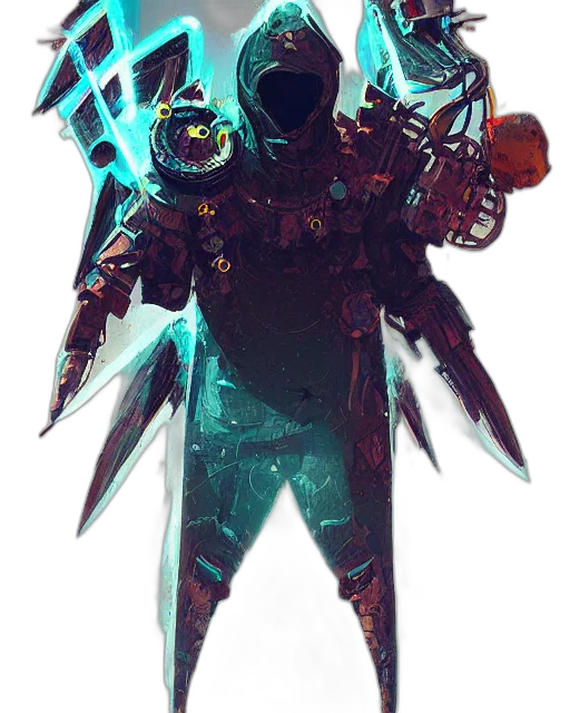 robot, weapon, mask, staff transparent PNG cut-out
