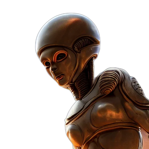 robot, face, concept art, 3d render transparent PNG cut-out