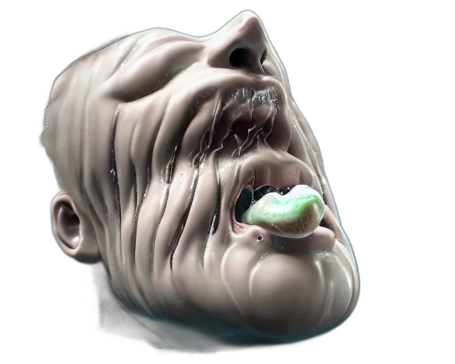 mask, face, creature, 3d render transparent PNG cut-out