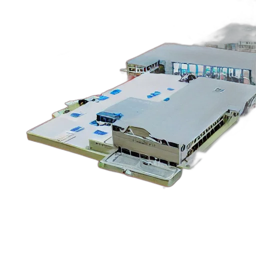 building, 3d render, concept art, hospital transparent PNG cut-out