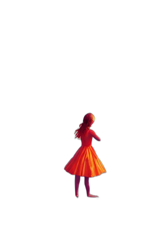 dress, robot, staff, hair transparent PNG cut-out