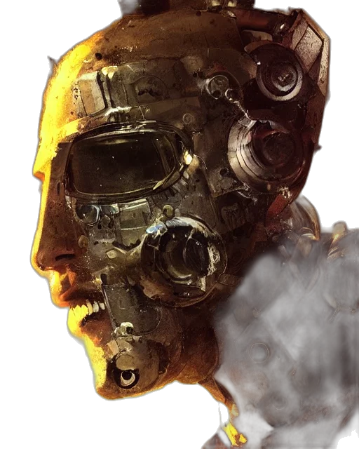 mask, face, robot, concept art transparent PNG cut-out
