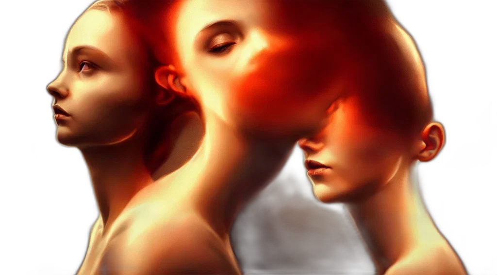 face, photorealistic, concept art, oil painting transparent PNG cut-out