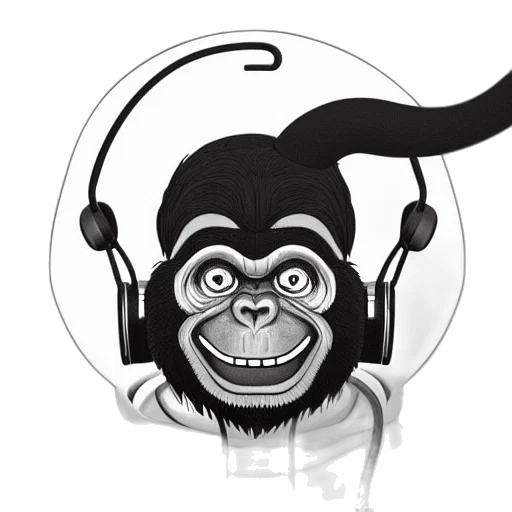 cartoon, concept art, laughing, ape transparent PNG cut-out